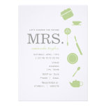 Monogram Green  Bridal Shower Invitations