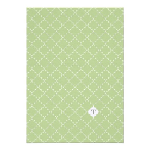 Monogram Green  Bridal Shower Invitations
