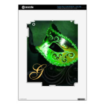 Monogram Green Masquerade Mask Ipad Skin