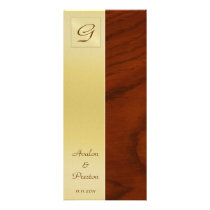 Monogram Green Wood Grain Program Invitation