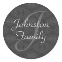 Monogram Grey (Family) Seal Stickers