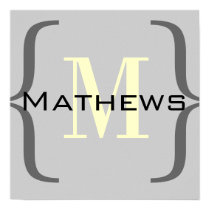 Monogram Grey Ivory Wedding Reception Sign posters