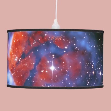 Monogram Gum 58 Emission Nebula, outer space image Ceiling Lamp