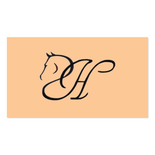 Monogram H Horse Equestrian Classic Business Card (back side)