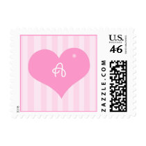 Monogram Heart "A" Postage Stamps