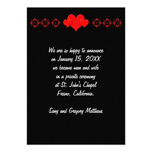 Monogram Heart Marriage  Announcement