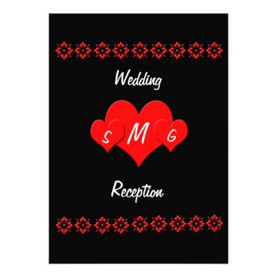 Monogram Heart Post Wedding Reception Invitation