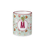 Monogram Holiday Christmas Elf Mug mugs