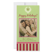 Monogram Holiday Photo Card Wreath-Stripes :: 09 photo cards by BeezKneez Monogram Holiday Photo Card Wreath-Stripes :: 09 photo cards