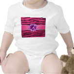 Monogram hot pink glitter zebra stripes daisy tee shirt