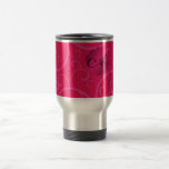 Monogram hot pink swirls mug