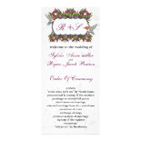 MONOGRAM humming birds Wedding program Custom Rack Card