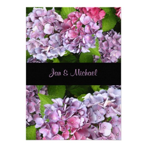 Monogram Hydrangea Wedding Invitation