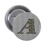 Monogram Initial A Hydrangea Floral Button
