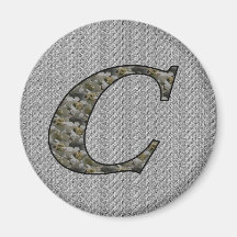 Monogram Initial C Hydrangea Floral Magnet