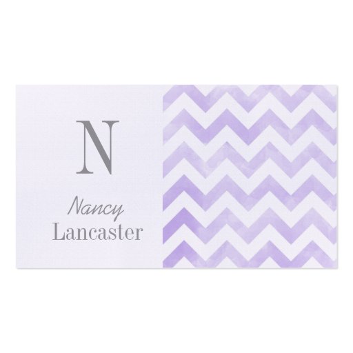 Monogram initial chevron mommy cards business card templates (front side)