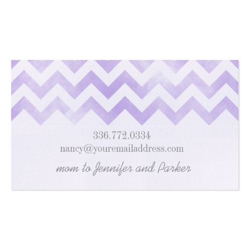 Monogram initial chevron mommy cards business card templates (back side)
