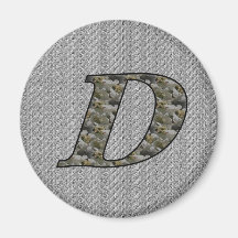 Monogram Initial D Hydrangea Floral Magnet
