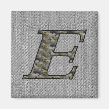 Monogram Initial E Hydrangea Floral Magnet