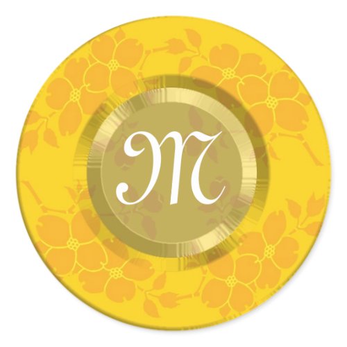 Monogram Initial Envelope Seals Stickers sticker