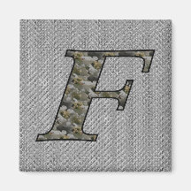 Monogram Initial F Hydrangea Floral Magnet