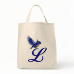 Monogram Initial L Bluebird Tote Bag