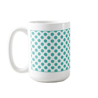 Monogram Initials Aqua Polka Dots Mug mug