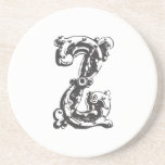 Monogram Initials Letter Z Coaster
