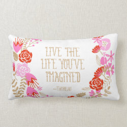 Monogram Inspiration Live Life Imagined Quote Pillow