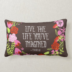 Monogram Inspiration Live Life Imagined Quote Throw Pillow