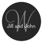 Monogram Intial Wedding Bride Groom Names Sticker