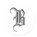 Monogram Invitation Seal "B" Old English Black stickers by monogramgallery Monogram Invitation Seal "B" Old English Black stickers