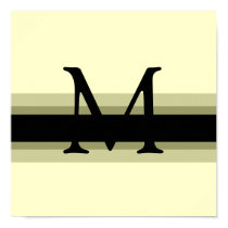 Monogram Ivory Beige Black Wall Art Canvas posters