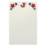 Monogram J / Initial J Stars &amp; Stripes Stationery