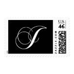 Monogram J Wedding Postage Stamps
