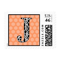 Monogram J | Zebra Polka Dots