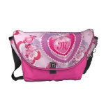 Monogram Jeweled Valentine Hearts Rickshaw Messeng Courier Bag