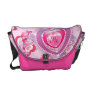 Monogram Jeweled Valentine Hearts Rickshaw Messeng Courier Bag