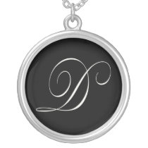 Monogram jewelry - Script Initial D necklaces