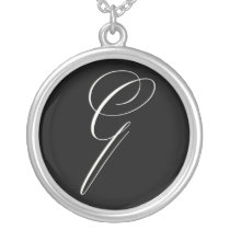 Monogram jewelry - Script Initial G necklaces