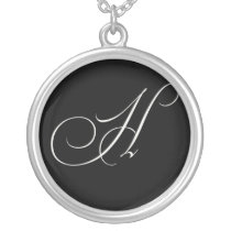 Monogram jewelry - Script Initial H necklaces
