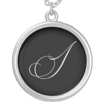 Monogram jewelry - Script Initial I necklaces