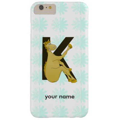 Monogram K Cartoon Pony Personalised Barely There iPhone 6 Plus Case