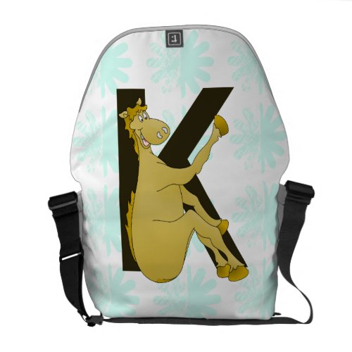 Monogram K Cartoon Pony Personalised Courier Bags