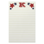 Monogram K / Initial K Stars &amp; Stripes Stationery
