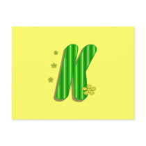 monogram K postcards