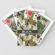 Monogram Khaki, Black, Tan Camo Playing Cards