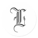 Monogram L Invitation Seal Old English Style stickers
