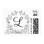 Monogram L Wedding Invitation Initial Monograms Postage Stamps