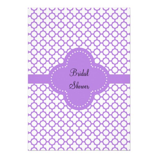 Monogram Lavender Quatrefoil Pattern Announcement